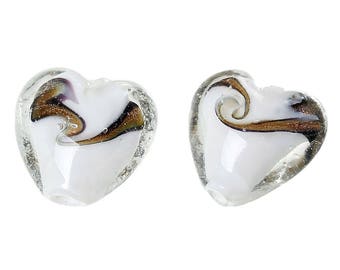 lampwork heart 19 x 20mm bead