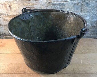 Primitive Hammered Copper Bucket