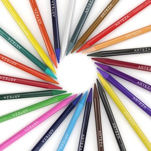 Arteza Woodless Colored Pencils - 24-Colors - Soft-Core - Pre-sharpened (Set of 24)