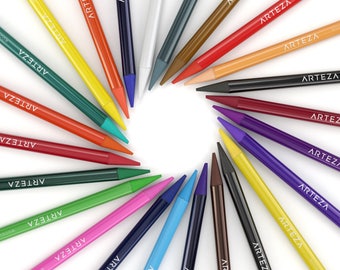Arteza Woodless Colored Pencils - 24-Colors - Soft-Core - Pre-sharpened (Set of 24)