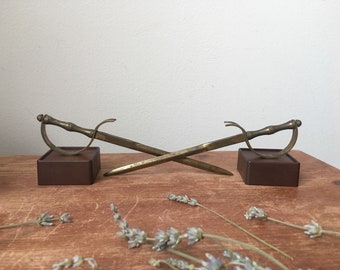 Vintage brass letter opener | sword letter opener | brass swords