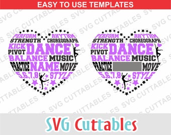 Dance svg, Dance Subway Heart svg, eps, dxf, Dance heart, Dance love, dance template, Silhouette file, Cricut cut file, digital download