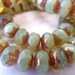 NEW COLOR 25 Beautiful Translucent Pale Green Opal with Copper Gold Finish Accents 9x6mm