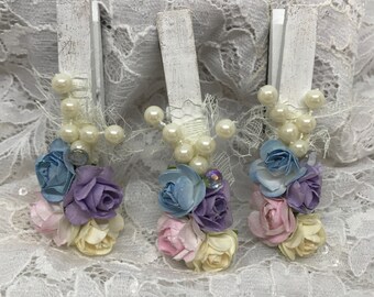 Pastel Shabby Chic Clothes Pin magnets