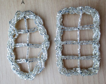 Vintage Faceted Glass Beaded Buckles