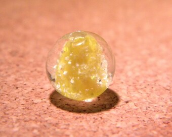 3 beads 12 mm - phorphorescente glass lampwork handmade hand-glow-yellow-PE257-9