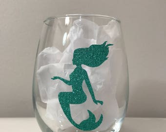 Mermaid wine glass, wine glass, mermaid