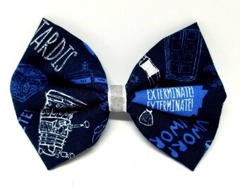 Doctor Who Exterminate! - Unique Doctor Who Birthday Gift - Doctor Who Dog Bow Tie - Doctor Who Hair Bow - Doctor Who Cat Bow Tie