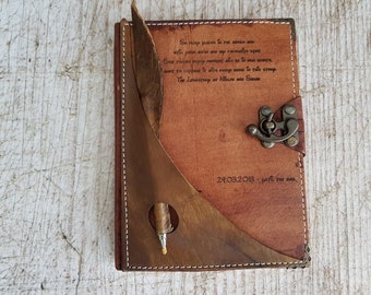 personalized notebook, engraved leather notebook, leather diary, personalized leather journal, handmade engraved journal, leather journal