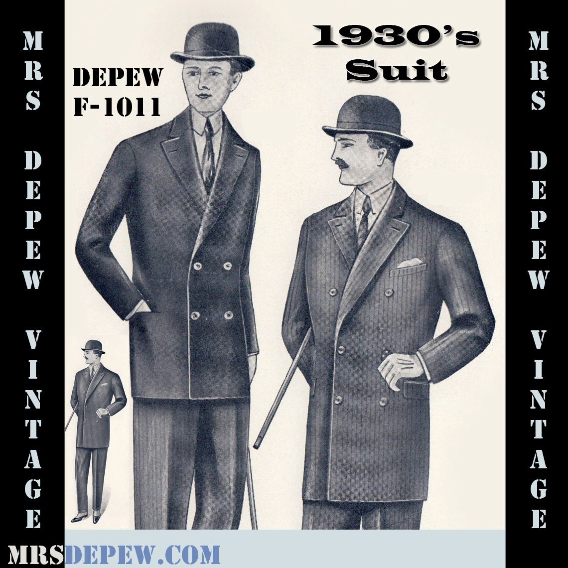 Menswear Vintage Sewing Pattern 1930s Mens Double Menswear Vintage Sewing Pattern 1930s Mens Double