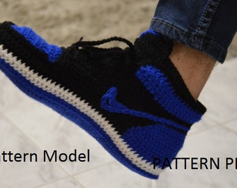 CROCHET Pattern -Nike Air Jordan 1 Crochet adult MEN ( US 14-15 ) misure pattern