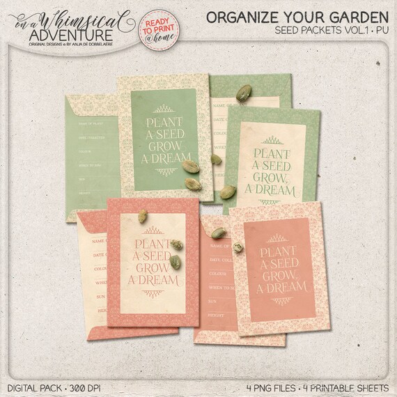 Seed Savers Printable Digital Collage Sheet Instant