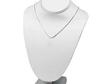 Necklace Bust Display Stand Faux White Leather