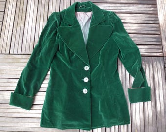 jacket/blazer bouteile green silk velvet