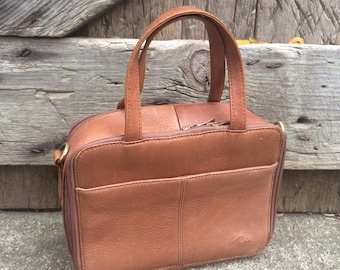 Marlo Honey Brown Leather Top Handle Bag Vintage Marlo Bag