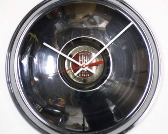 1957 - 1967 Fiat 1200 1500 Hubcap Wall Clock - Hub Cap Industrial Decor - 1958 1959 1960 1961 1962 1963 1964 1965 1966