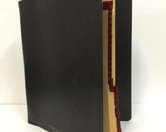 Vintage Notebook Binder /Three Ring Binder with Alpahabet Dividers /Loose Leaf Binder