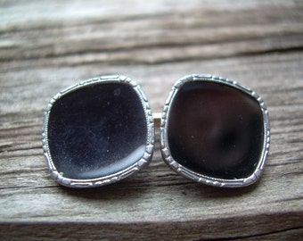 Black & Gold Krementz Mens Vintage cufflinks with extra collar link or something