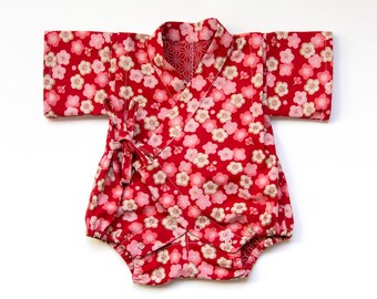 Baby kimono romper, baby romper, new baby gift, newborn gift, baby outfit, baby jinbei, japanese outfit, gender neutral baby clothes
