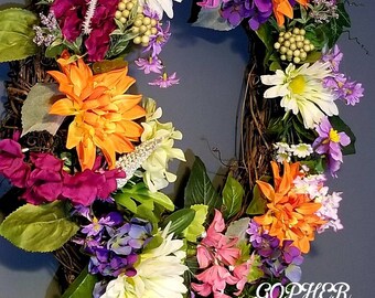 This wreath is bright and absolutely adorable.
