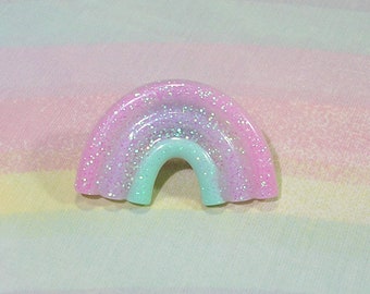 Pastel Rainbow Ring, Fairy Kei Ring, Pop Kei Ring, Deco Lolita Ring, Sweet Lolita Ring, Pastel Goth Ring, Glitter Ring, Kawaii Ring