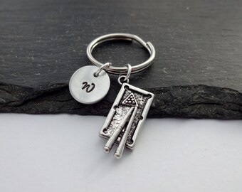 Pool Keyring, Initial Keyring, Snooker Keyring, Hand Stamped, Pool Keychain, Snooker Keychain, Pool Player,Snooker Gift,Pool Gifts,Billiards