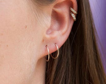 Tiny 9ct White Gold hoops - tiny hoops - thin hoops - 9ct white gold - gold hoop earrings - thin gold hoops - cartilage hoops - TP6507-6509