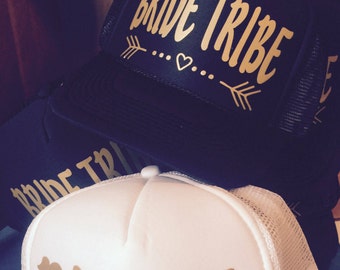 Bride Tribe Hats / FREE BRIDE Hat* / Bachelorette Party / Bridal Party / Bride to Be / Bridemaids / Bridemaid Gifts