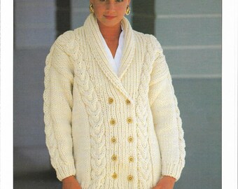 Ladies Chunky Jacket Knitting Pattern.