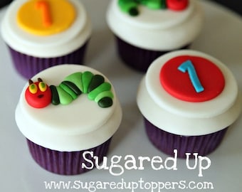 Caterpillar Fondant Cupcake Toppers