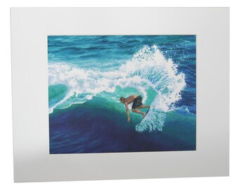 Skimboard Surfer, 8x10 Matted Print on Archival Paper and Ink by Alice Leggett