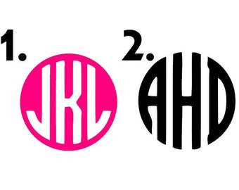 Monogram Initial Decal Sticker for Car Laptop Window