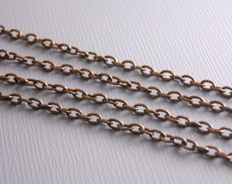 CHAIN-COPPER-2.5MMx2MM - 2.5mm x 2mm Fine Antique Copper Chain - 10 ft