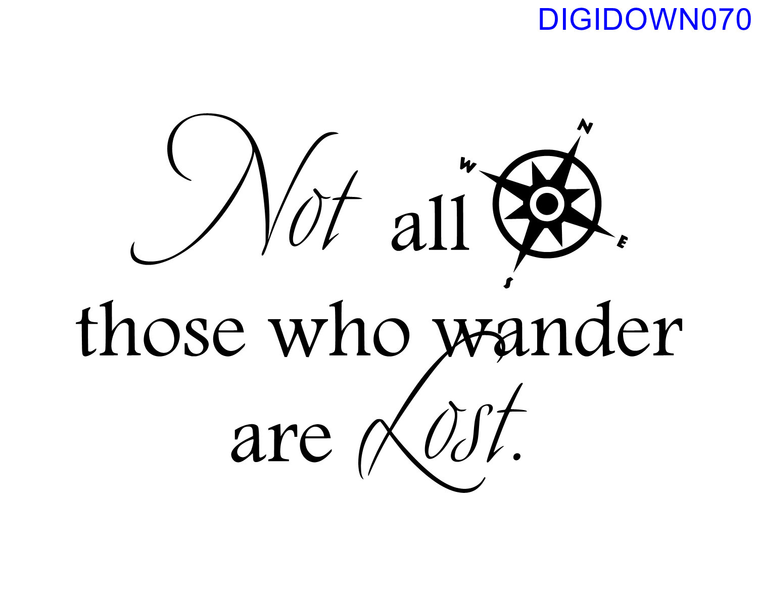 Not All Those Who Wander Are Lost with compass SVG Cut