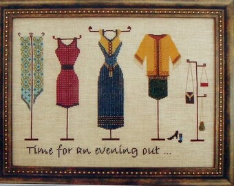 Cross Stitch Pattern | Cross Stitch Pattern | Turquoise Graphics & Designs AN EVENING OUT Clothes Clothing - Counted Cross Stitch