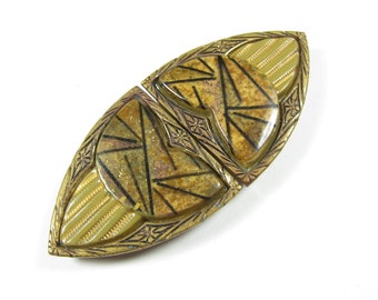 Vintage Art Deco Belt Clips Buckles Set of 2 Made in Czechoslovakia 20's 30's