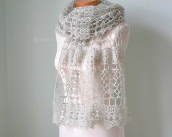 SAGE, Crochet shawl pattern pdf