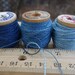Silk Embroidery Thread Natural Dye on Vintage Wooden Spools Set of 3 Light Medium Dark Indigo Blue Tussah Silk Hand Dyed 20 Yards Each Spool