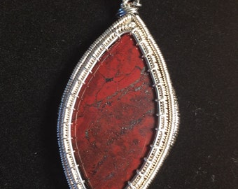 jasper and hematite pendant
