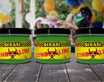 Zombie Slime Jar Label Wrappers - Halloween Party, Slime Party, Zombie Party, Pre-Typed Labels | INSTANT Download PDF Printable Set