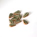 Leaf Beads, Polymer Clay Beads, Green Cane Beads 10 pieces