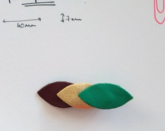 Small leather Alligator Clip