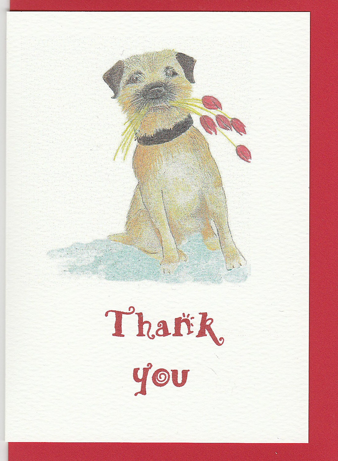 Beautiful 30 Border Terrier Thank You Card
