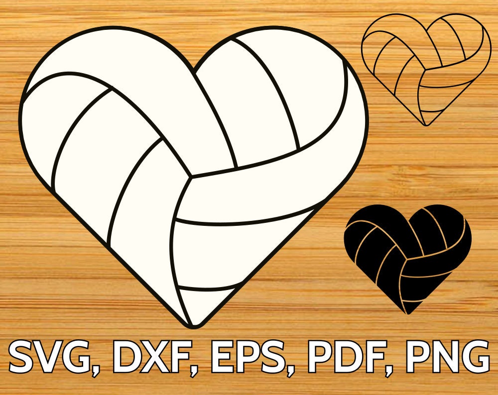 Download Volleyball Heart SVG designs - Volleyball Love SVG cut files for Cricut & Silhouette ...