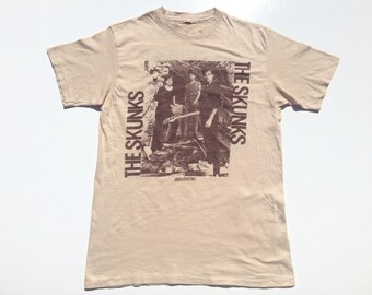 Vtg. The Skunks Austin Texas Band Album Release Waterloo Records Club Foot Vintage 80s Band T-Shirt / Size XS