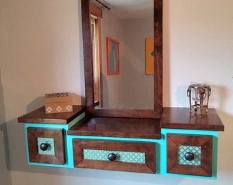Floating Makeup Table Vanity Design #3