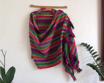 Hnad-woven guatemalan rebozo. Mayan rebozo.
