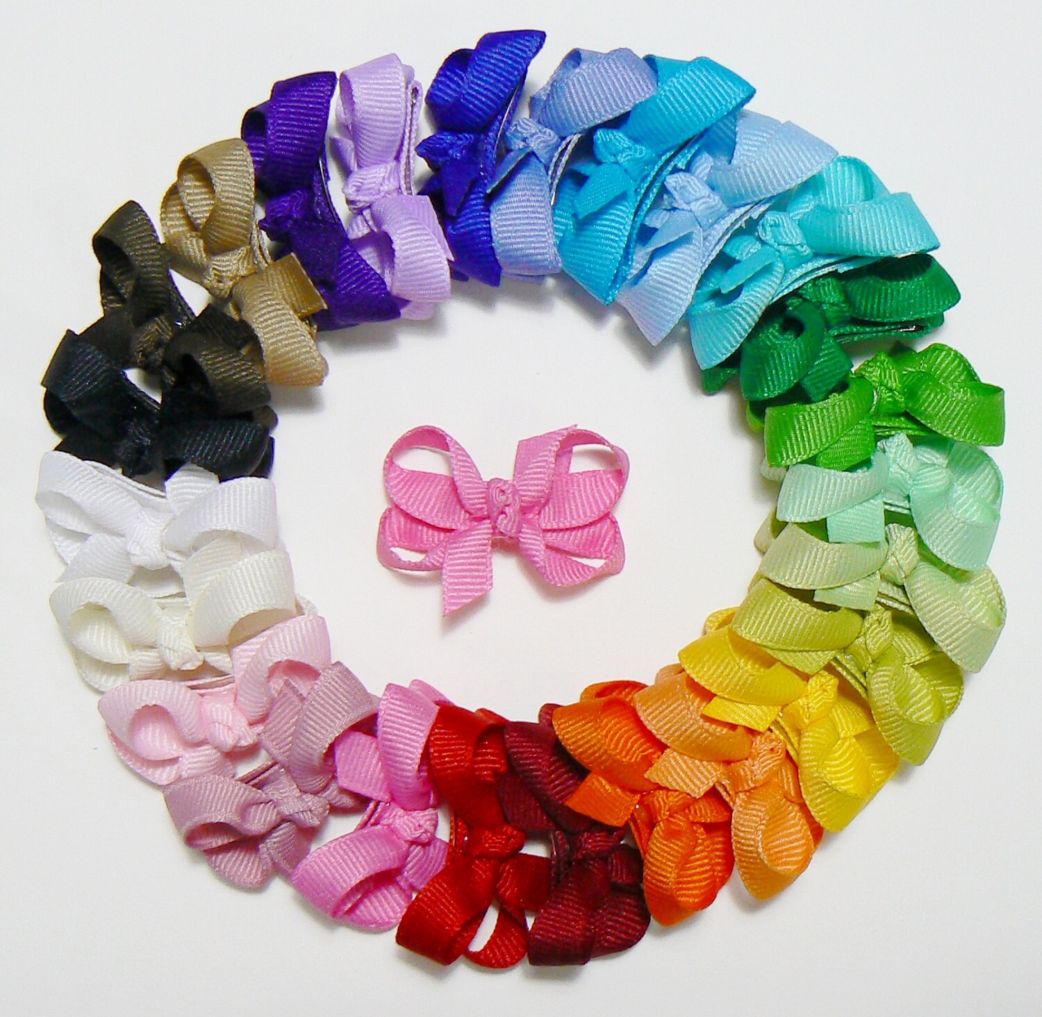 Girls Infant Hair Bow Set Newborn Small Tiny Little Baby Bows