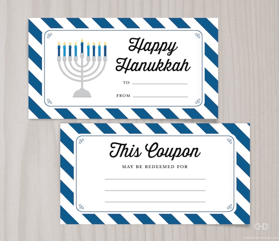 Blank Hanukkah Printable Coupons Blank Coupon Book Jewish