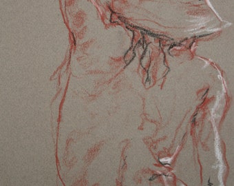 Samantha Gesture 41/Female in Hat/Pastel